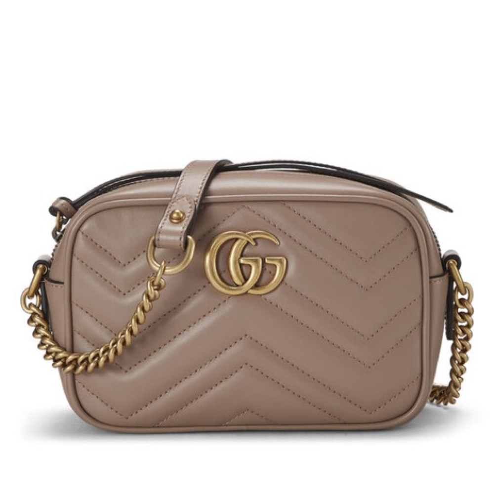 Gucci “GG Marmont Mini Shoulder Bag” in Dusty Pink Leather - Picture 8 of 11